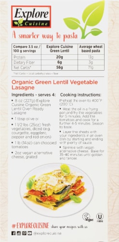 Explore Cuisine® Organic Green Lentil Lasagne Perspective: back