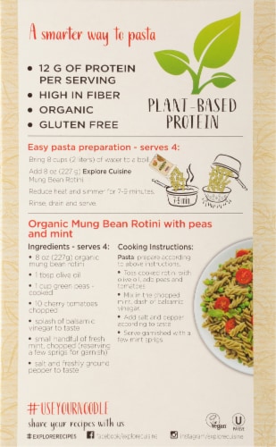 Explore Cuisine® Organic Mung Bean Rotini Perspective: back