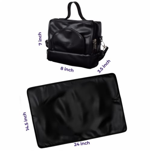 ChangePal Portable Diaper Changing Bag (Vegan Leather) | Wipes Pouch version Perspective: back