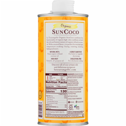 La Tourangelle Organic Sun Coco Oil Perspective: back