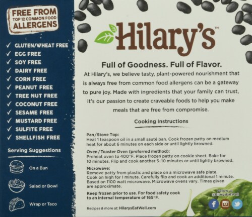 Hilary's™ Fiesta Black Bean Veggie Burger Perspective: back