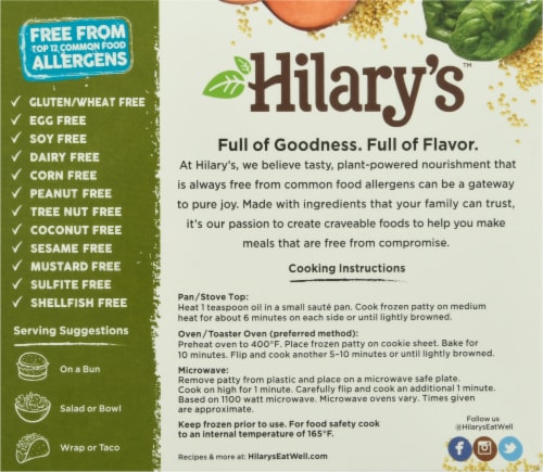 Hilary's® Organic World's Best Veggie Burger Perspective: back
