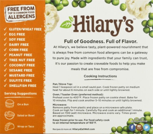 Hilary's™ Grain Free Super Cauliflower Veggie Burger Perspective: back