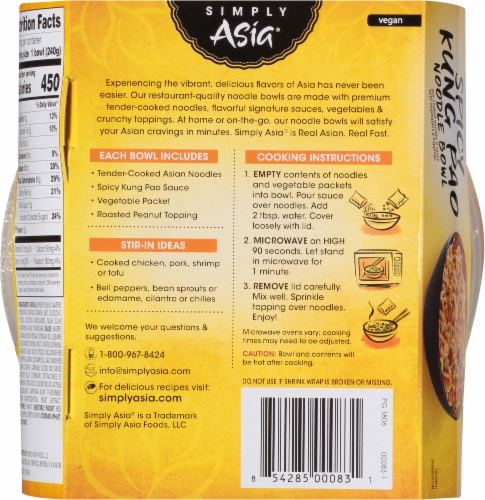 Simply Asia Spicy Kung Pao Noodle Bowl Perspective: back
