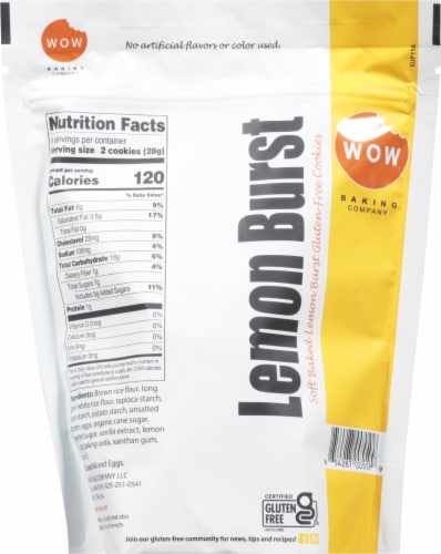 Wow Baking Company Wheat & Gluten Free Lemon Burst Cookies Perspective: back