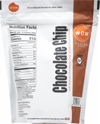 Wow Baking Company Wheat & Gluten Free Chocolate Chip Cookies Perspective: back