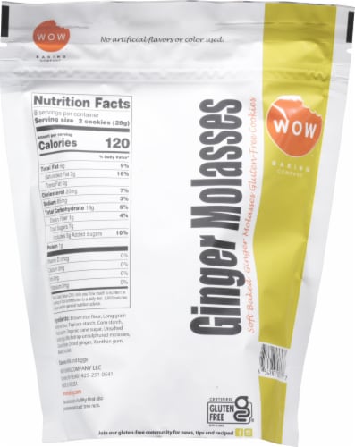 Wow Baking Company Wheat & Gluten Free Ginger Molasses Cookies Perspective: back