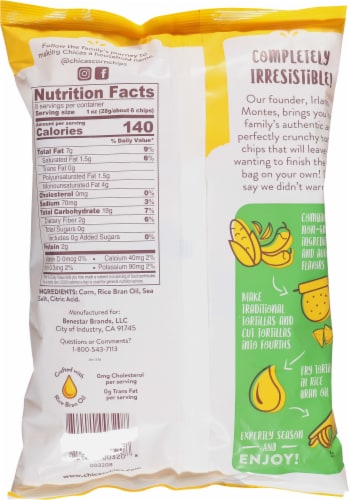Chicas™ Original Corn Tortilla Chips Perspective: back