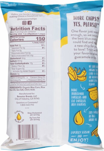 Chicas™ Blue Corn Tortilla Chips Perspective: back
