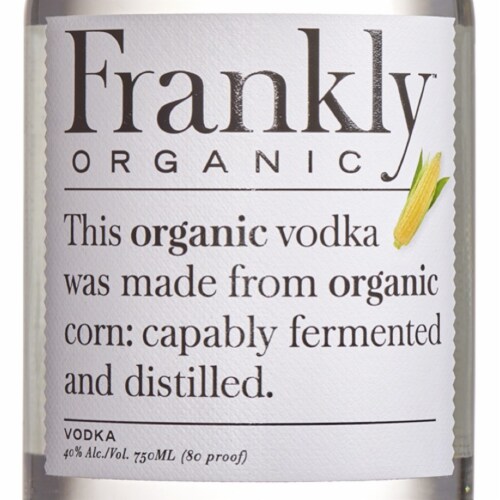 Frankly Organic Vodka Perspective: back