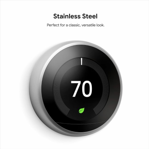 Google Nest Learning Thermostat (3Rd Gen), Stainless Steel Perspective: back
