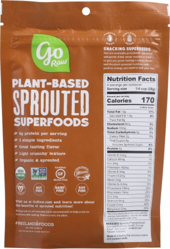 Go Raw® Sweet Cinnamon Organic Sprouted Snacking Seeds Perspective: back