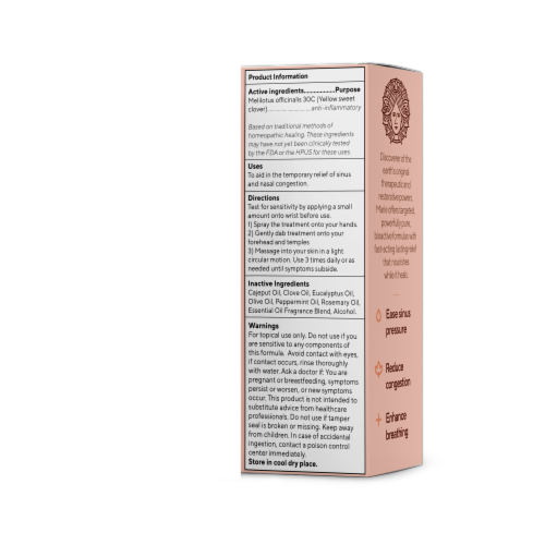 Marie Originals Sinus Congestion Relief Spray Perspective: back