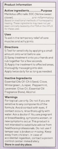 Marie Originals Homeopathic Muscle & Joint Relief Spray Perspective: back