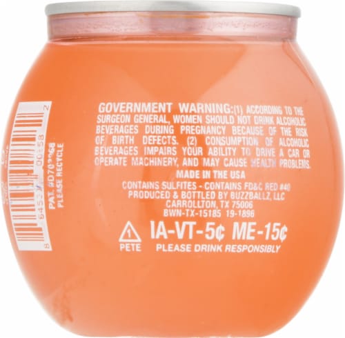 BuzzBallz Chillers Grapefruit Frozen Single Can Perspective: back