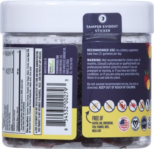 Vitamin Friends Immune Probiotic Vegan Gummies Perspective: back