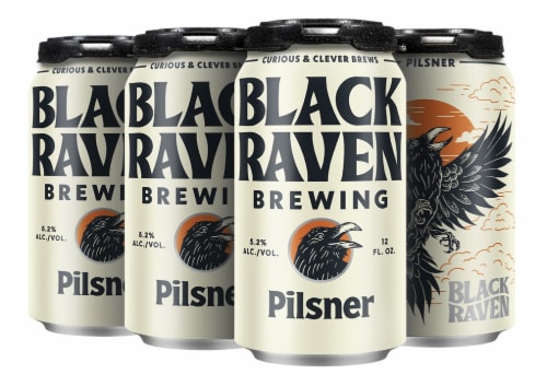 Black Raven Brewing Pilsner Craft Beer Perspective: back