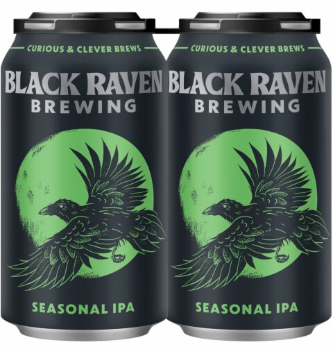 Black Raven Brewing Seasonal IPA Craft Beer Perspective: back
