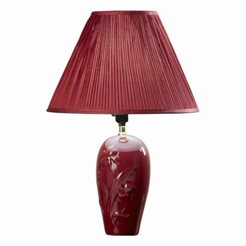 Burgundy ceramic sales table lamps