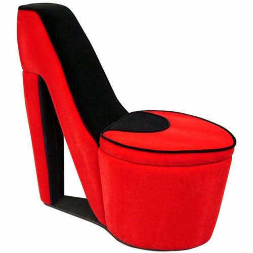 ORE International HB4357R 32.86 in. RED W BLACK SOLE HIGH HEEL STORAGE CHAIR 1 King Soopers