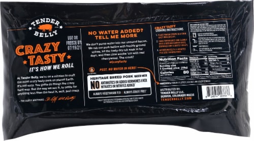 Tender Belly No Sugar Cherrywood Smoked Dry Rub Uncured Bacon Perspective: back