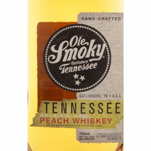 Ole Smoky Mountain Made Peach Tennessee Whiskey Perspective: back