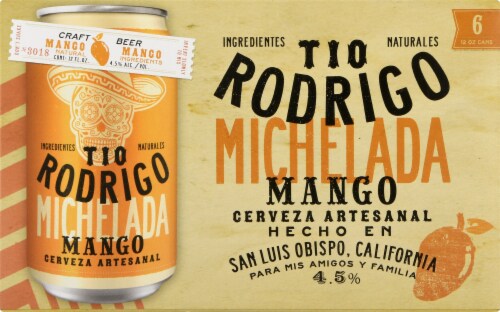 Slo Brew Tio Rodrigo Mango Michelada Craft Beer Perspective: back