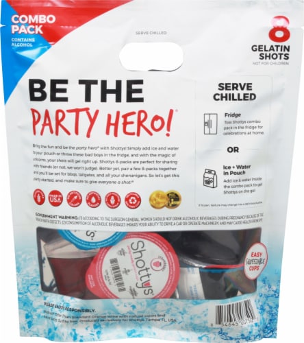 Shottys Strawberry & Blue Raspberry Party Ready Hard Gelatin Shots Combo Pack Perspective: back