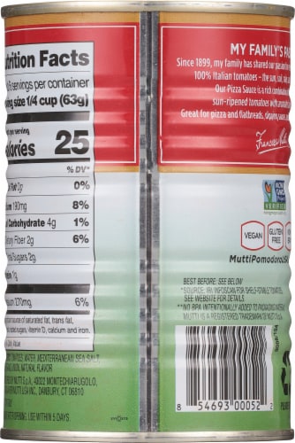 Mutti Basil & Oregano Pizza Sauce Perspective: back