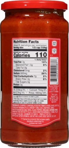 Mutti® Parmigiano Reggiano Pasta Sauce Perspective: back