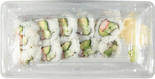 California Crab Stick Sushi Roll Perspective: back