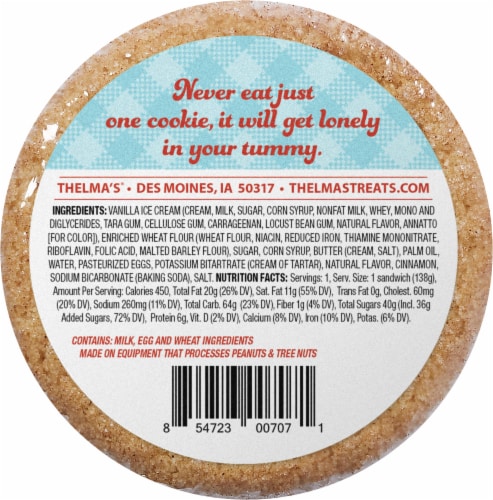 Thelma’s® Snickerdoodle Ice Cream Sandwich Perspective: back