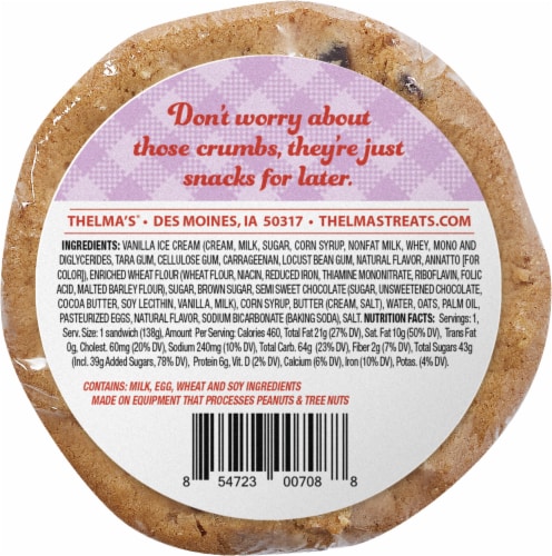 Thelma’s® Chocolate Chip Ice Cream Sandwich Perspective: back