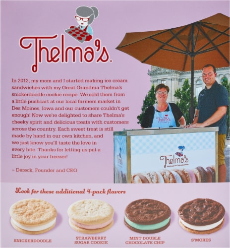 Thelma's® Chocolate Chip with Vanilla Ice Cream Sandwiches Perspective: back