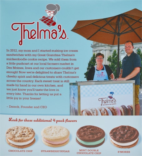Thelma's® Snickerdoodle Vanilla Ice Cream Sandwiches Perspective: back