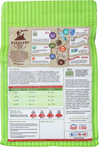 Tender & True Organic Chicken & Liver Recipe Dry Cat Food Perspective: back