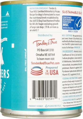 Tender & True® Ocean Whitefish And Potato Dog Food Perspective: back
