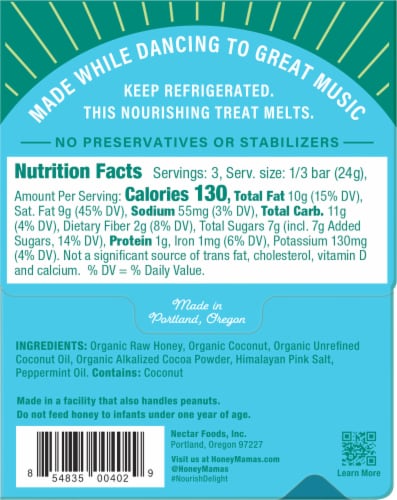 Honey Mama's® Cocoa Truffle Bar - Oregon Mint Perspective: back