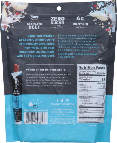 Country Archer™ Minis Original Grass-Fed Beef Sticks Perspective: back