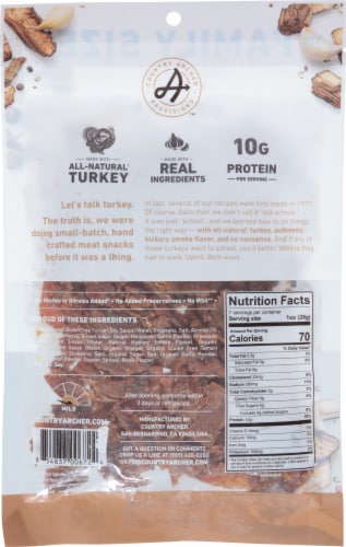 Country Archer® Hickory Smoke Turkey Jerky Perspective: back