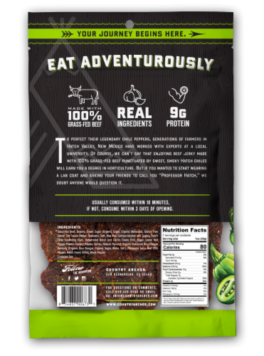 Country Archer™ Hatch Chile Beef Jerky Perspective: back