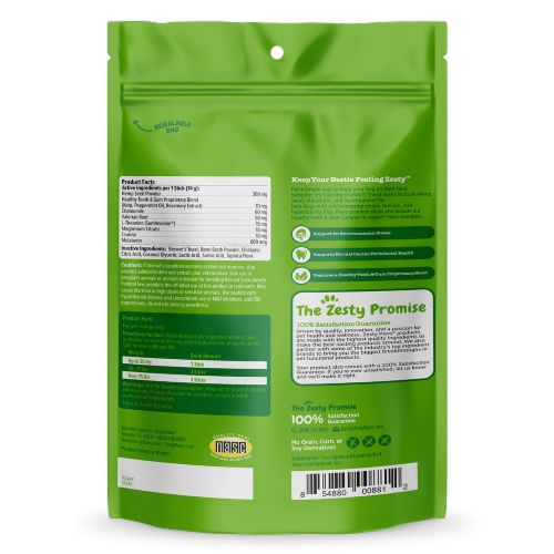 Zesty Paws® Peppermint Hemp Elements Behavior Calming Orastix™ Perspective: back