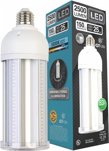 GT-Lite 150-Watt Equivalent Corn Cob Undimmable LED  Light Bulb E26 base in Daylight 5000K Perspective: back