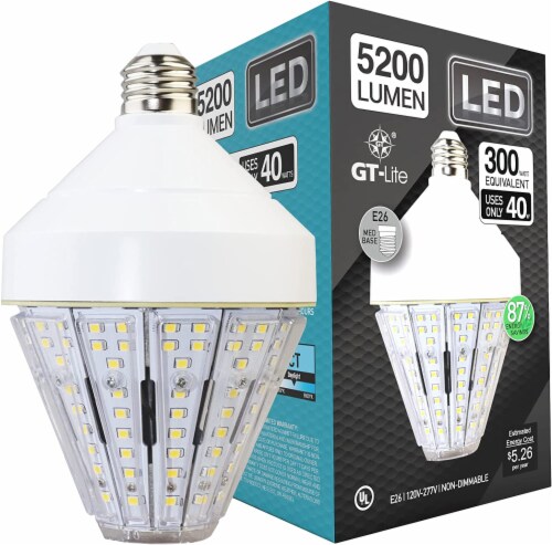 GT-Lite 300-Watt Equivalent Corn Cob Undimmable LED  Light Bulb E26 base in Daylight 5000K Perspective: back