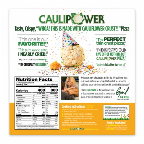 Caulipower Cheese Cauliflower Crust Frozen Pizza Perspective: back