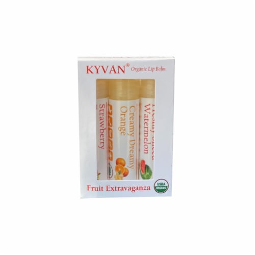 KYVAN Fruit Extravaganza Lip Balms - Variety 3 Pack Perspective: back