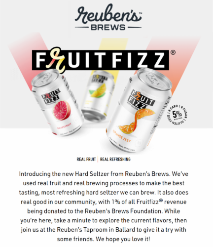Reuben's Brews Seltzer Hard Seltzer Variety Pack Perspective: back