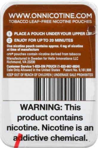 on! Coffee Nicotine Pouches 4mg Perspective: back