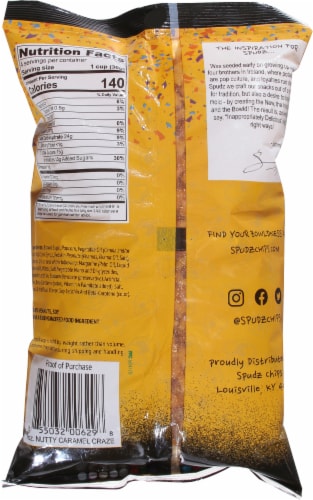 Spudz Nutty Caramel Craze Popcorn Perspective: back