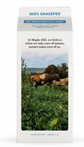 Maple Hill® Organic 100% Grassfed 2% Reduced Fat Milk Perspective: back